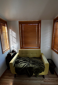 Faux Wood Blinds for Den Room in Thousand Oaks